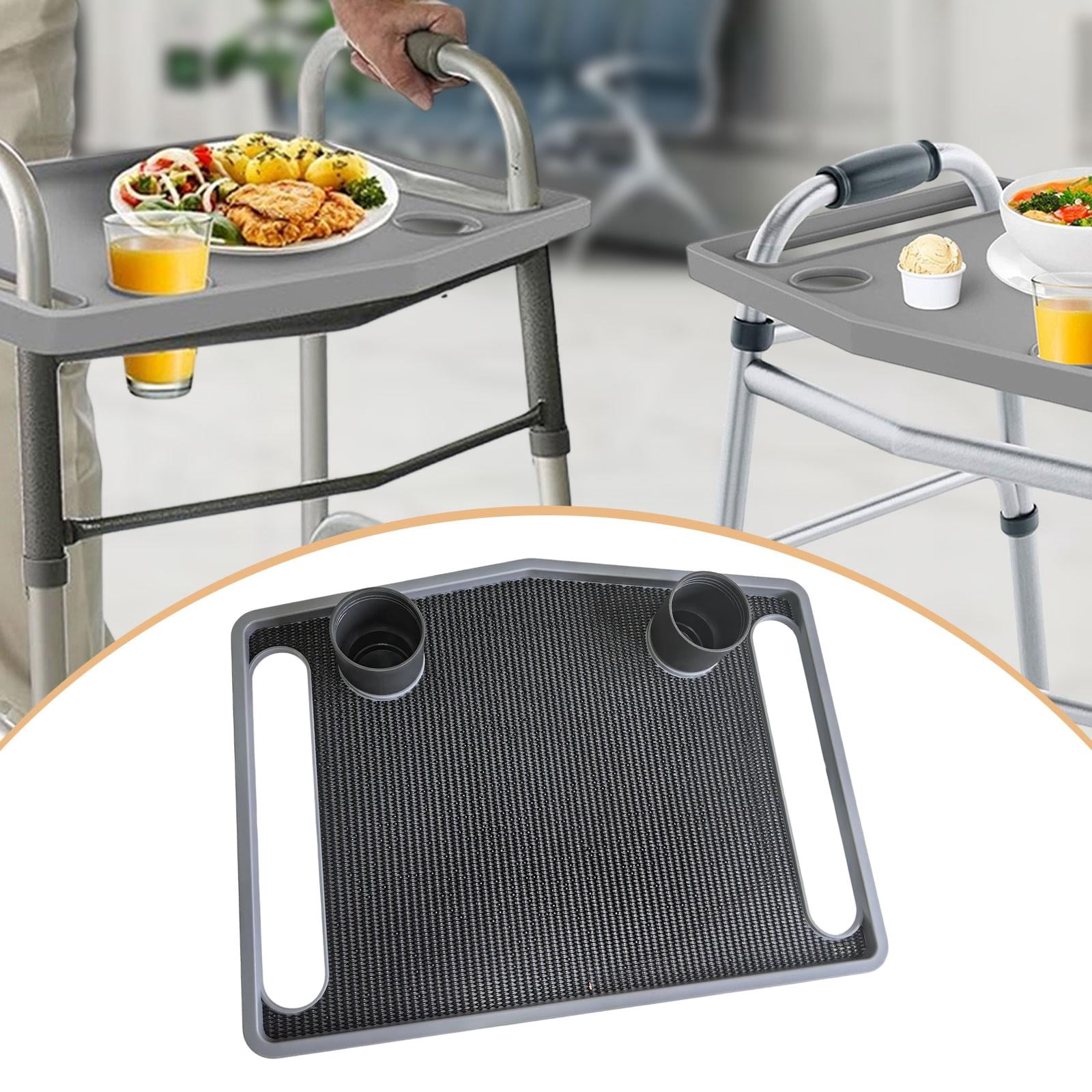 Dualoai Walkers Tray Craft Replacement Portable Food Tray for Meals Nursing Everyday with Cup Holder
