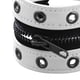 thumbnail image 5 of Brazalete de cadena de metal ancho Zulema con cremallera de cuero PU Punk blanco, 5 of 7