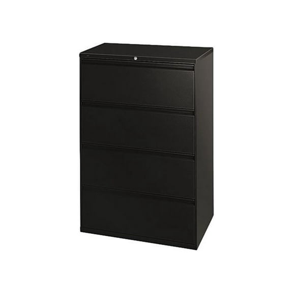 HON 4 Drawers Lateral Lockable Filing Cabinet, Black