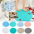 thumbnail image 2 of Bath Tub Shower Mat, 21.7" x 21.7" PVC Non-Slip Round Shape Shower Mat with Drain Holes, Suction Cups for Bathroom Bathtub, 2 of 2