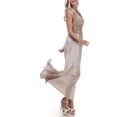 thumbnail image 3 of POPYOUNG Women's Beach Crochet Backless Bohemian Halter Maxi Long Dress Khaki XL, 3 of 6