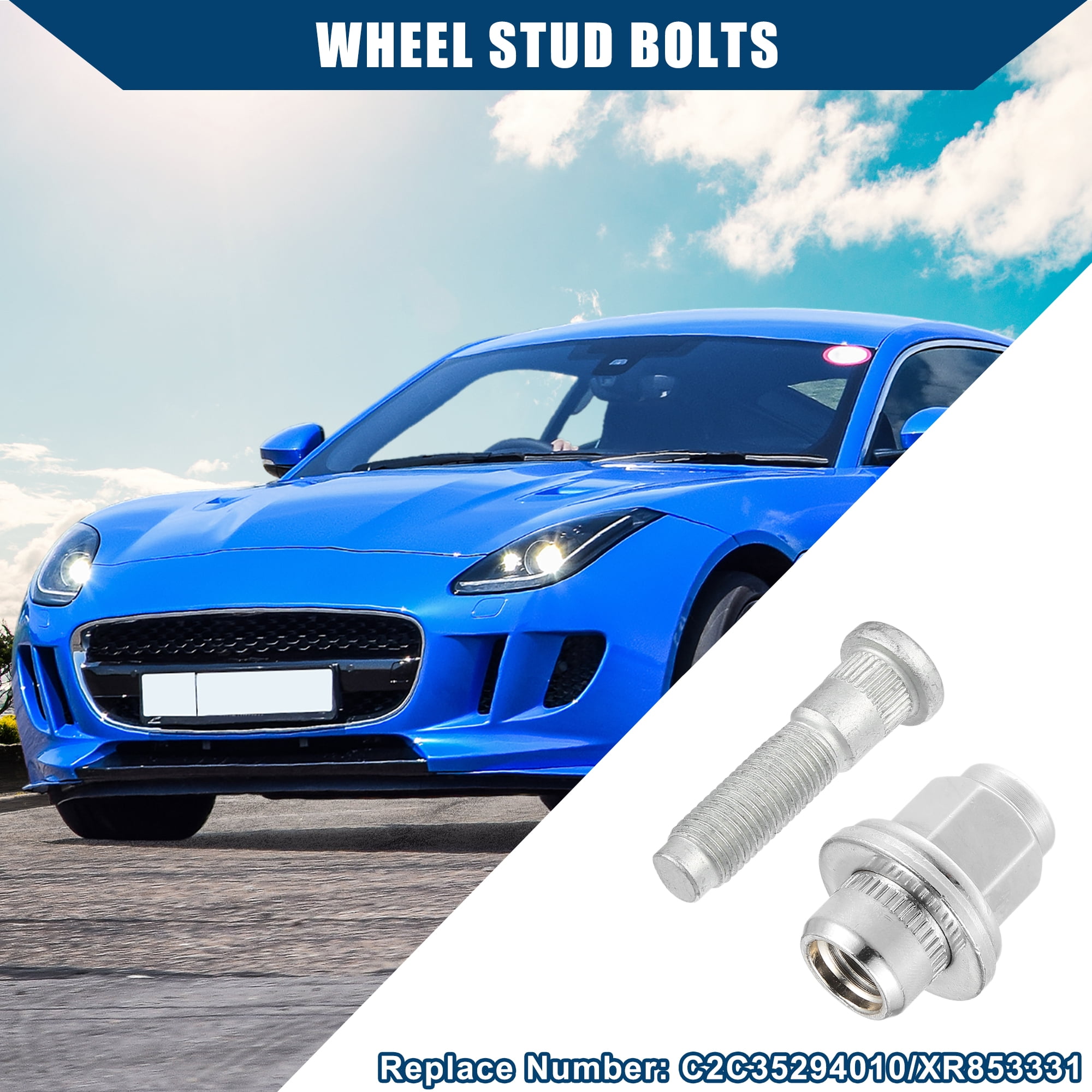 Unique Bargains M12x1.5 Wheel Stud Bolts for Jaguar F/S/X-Type XE XFR XJ XR XJ8