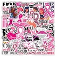 thumbnail image 1 of Paquete de pegatinas con cinta rosa para concienciar sobre el cáncer de mama, 50 unidades, 1 of 1