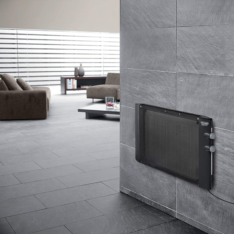 De'Longhi Mica Thermic Panel Heater, Full Room Quiet 1500W,  Freestanding/Easy Install Wall Mount, Adjustable Thermostat, 2 Heat  Settings, Black, HMP1500 - Walmart.com