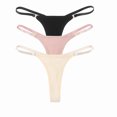 thumbnail image 3 of FNIO-Tanga Sexy de algodón para mujer, ropa interior de Color sólido, lencería íntima, 3 uds./Set, 3 of 5