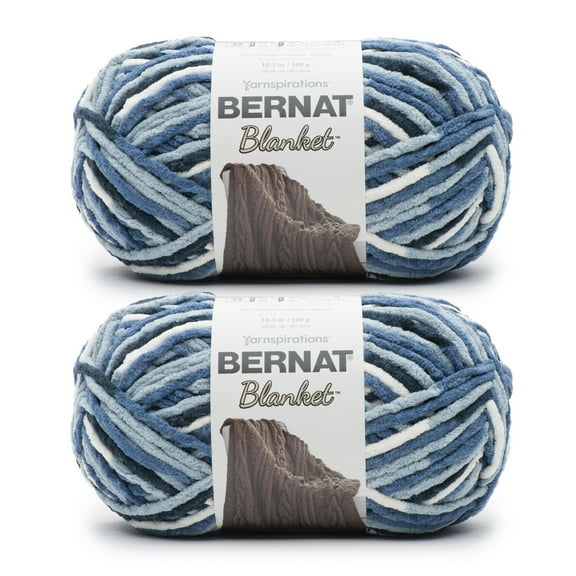 Bernat Blanket Big Ball Yarn 2/Pack-Faded Blues