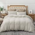 thumbnail image 5 of Pure Era Jersey Knit Duvet Cover Set 3pc Comfy Bedding Set(Grey & White Stripe, King), 5 of 6