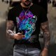 thumbnail image 2 of Camiseta de diario unisex para hombre, estampado gráfico en 3D, estampado de caballos, manga corta, blusa informal Pompotops oipoqjl4731, 2 of 9