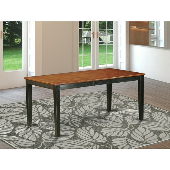 Nicoli Rectangular Dining Table 36"x66" with 12" Butterfly Leaf-Finish:Black & Cherry