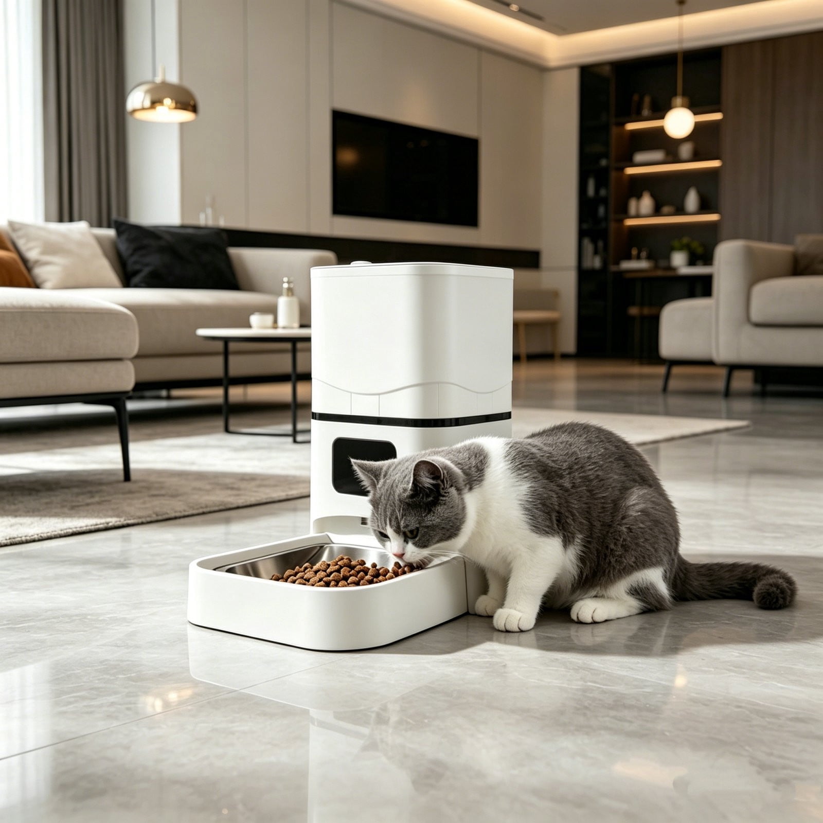 onlyliua 6L Double-Bowl Smart Pet Feeder For Dogs And Cats Automatic Dual Food Dispenser With Timer Portion Control App Remote Feeding Dual Trays Stainless Steel Bowls Multi-Pet Feeding Solution