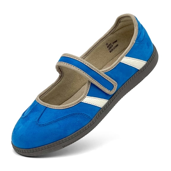 Womens Mary Jane Flats Casual Womens Loafers Adjustable Hook and Loop Walking Sneakers Soft Cushion Insole Non Slip Sole Daily Wear Dress Shoes