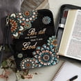 thumbnail image 3 of FORUDESIGNS Boho Mandala Flower Pattern Bible Cover Case Be Still And Know That I Am God Bible Bag Study Bible Carrying Cases with Handle Church Bag Bible Protective, L, 3 of 7