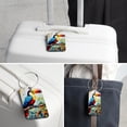 thumbnail image 6 of Toucan Square PU Leather 2 Pack Travel Tag - Bag Tag - Suitcase Tag with Privacy Cover and Stainless Steel Ring - Suitable for Travel, Backpack, and Handbag, 6 of 7