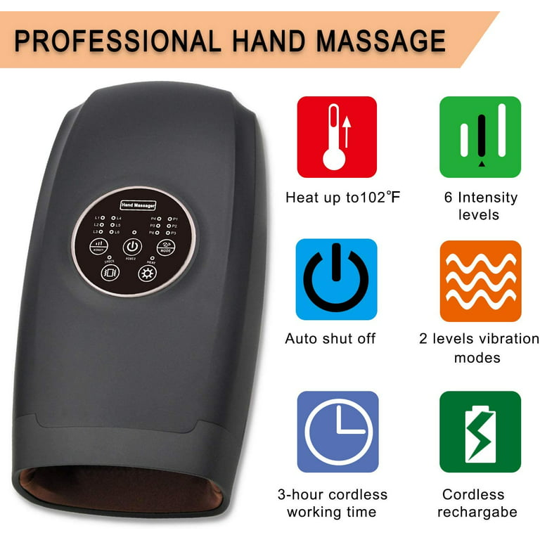 Snailax Hand Massager with Heat, Compression, Vibration, Wireless Hand Massager for Arthristis, Carpal Tunnel, Finger Numbness, Circulation, Pain