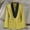 Yellow, variant on Blazer for Women Fall Business Fit Work Office Color-Blocked Casual Lightweight Outwear One Button Lapel Jackets with Pockets Red L