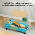 thumbnail image 5 of Small Animal Rolling Cage for Bunny Guinea Pig Chinchilla 4 Universal Wheels Easy Move Blue with Full Accessories, 5 of 6