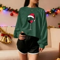 thumbnail image 3 of Turilly Women's Christmas Sweatshirts Short Shoulder Long Sleeve Print Pullover Hoodless Sweatshirt, 3 of 5