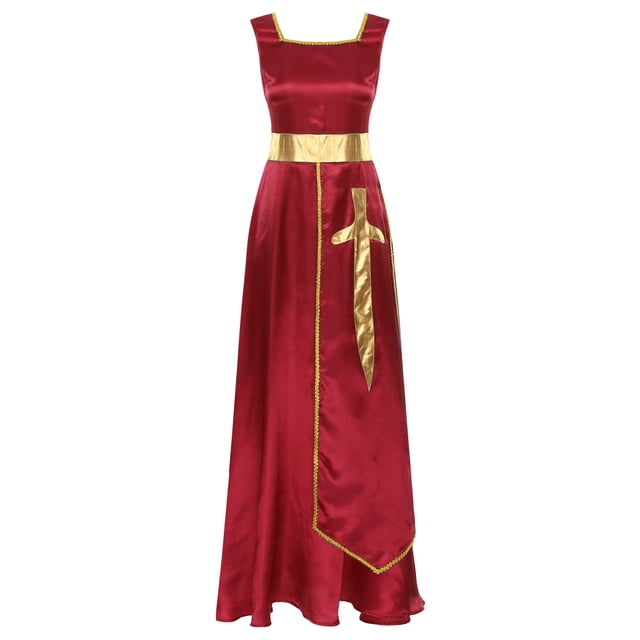 Miaeowve Robe Maxi Sans Manches pour Femmes Costume de Danse de Louange Tunique de Danse Liturgique d'Église Bourgogne P