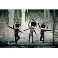 thumbnail image 1 of Banksy--People With Television Heads - Canvas OR Print Wall Art, 1 of 1
