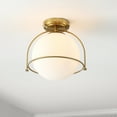 thumbnail image 6 of SAFAVIEH Valise 11 in. Mid-century Gold Iron Mount Light with White Glass Shade, 6 of 11