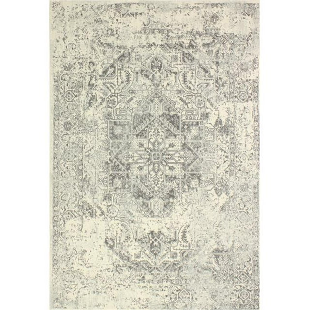 Bashian E110-IVGY-76X96-5437A Everek Collection Abstract Transitional Polypropylene Machine Made Area Rug, Ivory & Grey - 7 ft. 6 in. x 9 ft. 6 in.