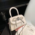 thumbnail image 4 of Mini bolso de noche con lazo de diamantes de imitación para mujer bolso Hobo elegante y bonito con correa de cadena de cuero PU, 4 of 9
