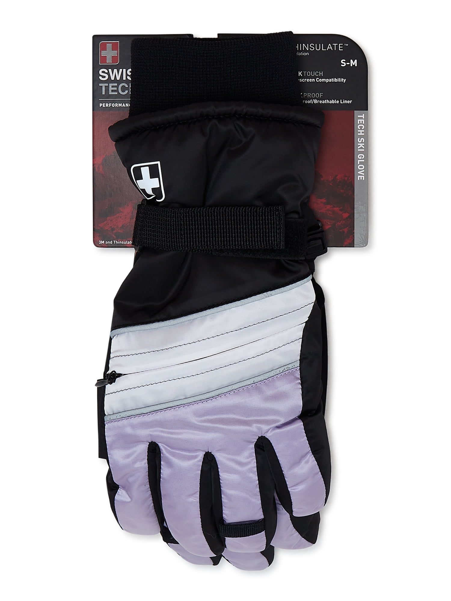 Swiss Tech Women’s Insulated Ski Gloves, Sizes S-XL Lavender Dusk