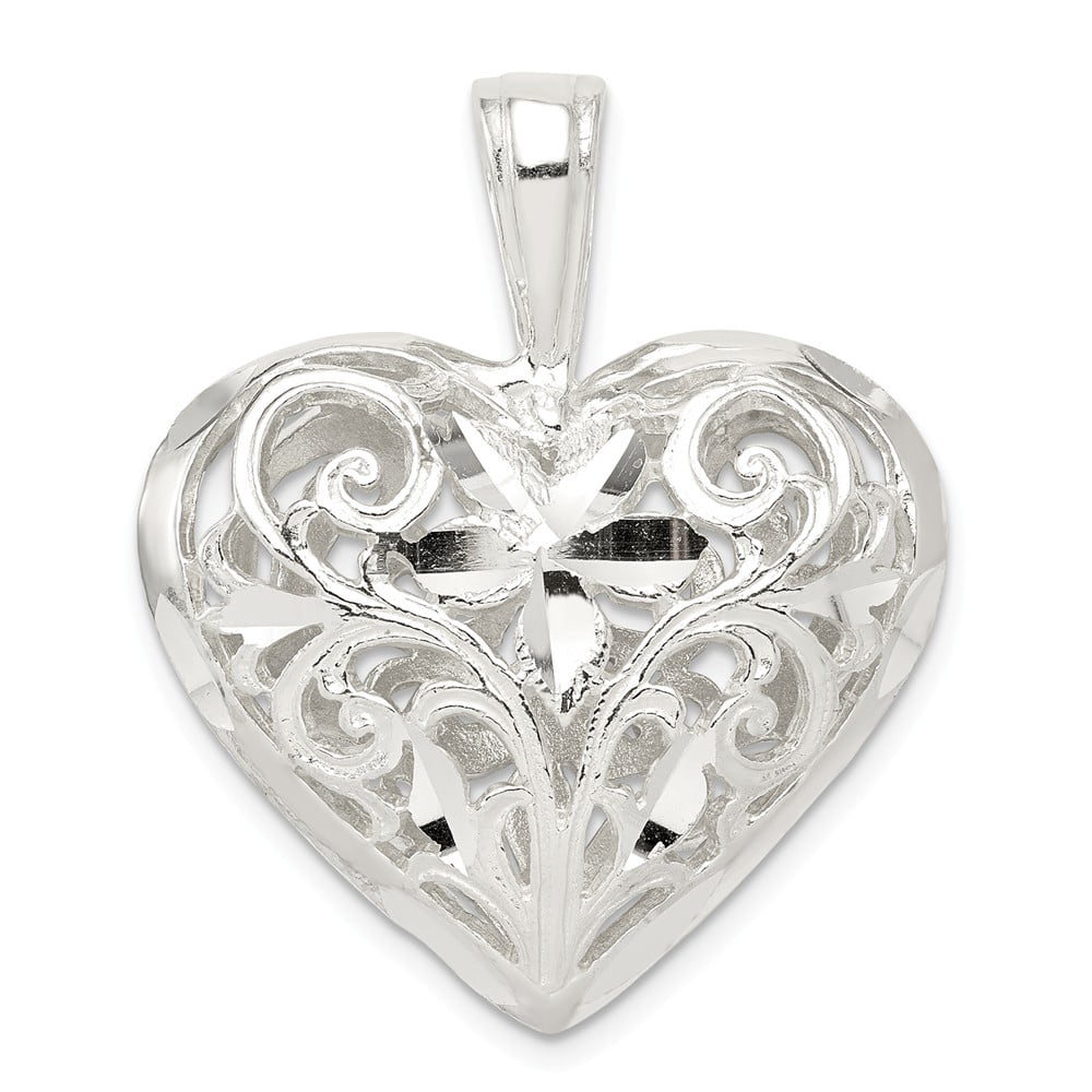 SIZE 32MM BY 26MM 925 STERLING SILVER HEART MULTI-COLOR PENDANT NECKLACE 