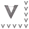 thumbnail image 3 of Guardurnaity Accesorios de ropa para una apariencia elegante - Joya de lujo Barroco Trendy Pin en forma de V plateado plateado 10Conjunto, 3 of 6