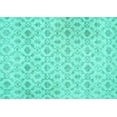 thumbnail image 1 of Ahgly Company Machine Washable Indoor Rectangle Persian Turquoise Blue Traditional Area Rugs, 2' x 4', 1 of 4