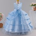 thumbnail image 4 of Zpanxa Girls Summer Dress Girls' Sleeveless Pink Embroidered Dress Bow Tulle Skirt Formal Holiday Flower Girl Gown, 4 of 9