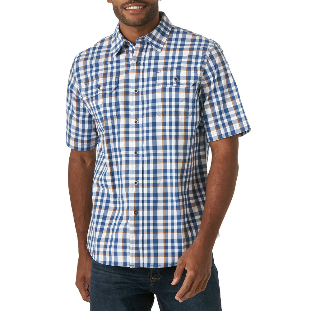 Wrangler - Wrangler Men's Short Sleeve Plaid Shirt - Walmart.com ...