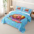 thumbnail image 3 of Castle Fairy Football Print Quilt King,Sport Theme Ice Cream Drip King Coverlet Set, 3 of 7