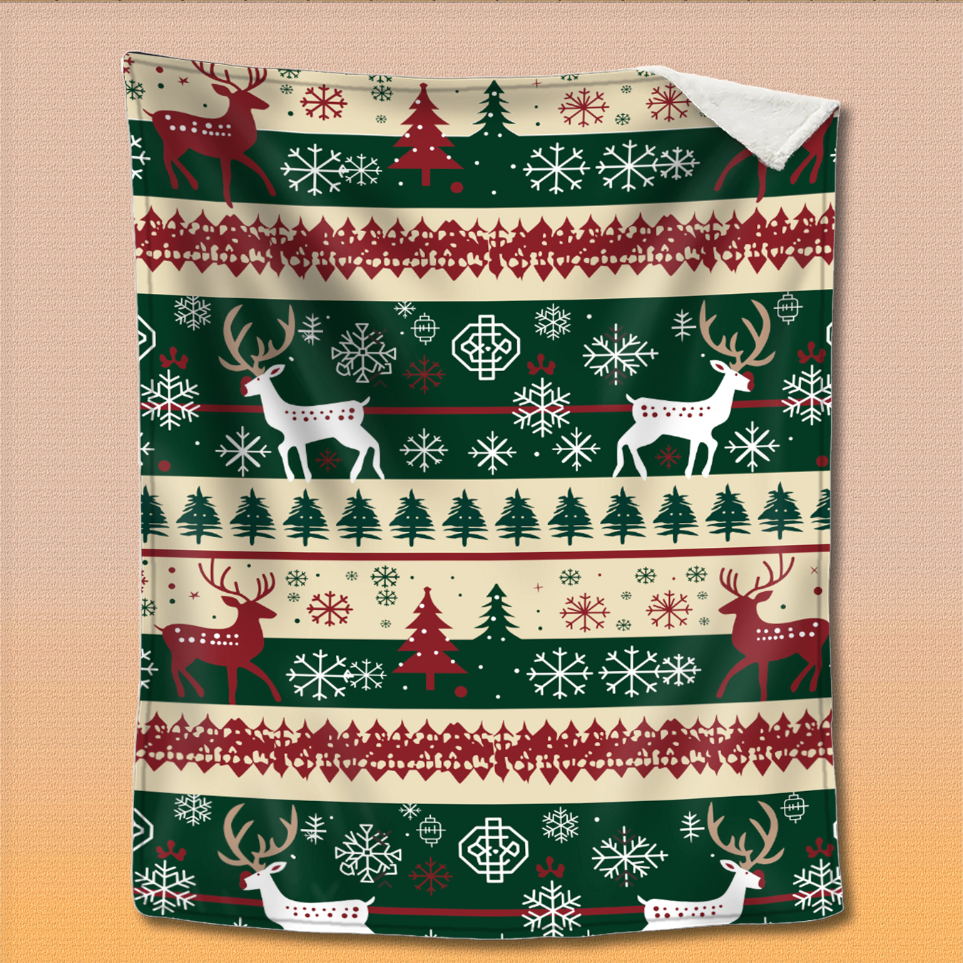 YELEE Blanket Thorw Unique Gifts for Christmas Elk Snowflake Pattern Xmas Soft Comfy Blanket Meaningful Present for Christmas Family Party (50x60)