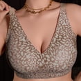 thumbnail image 6 of Siminsem Women's Wireless Jelly Bra Seamless Push Up Full Coverage Leopard Print No Underwire Comfortable T-Shirt Bra Adjustable Straps Everyday Bralette Sleep Support, Coffee,M, 6 of 9