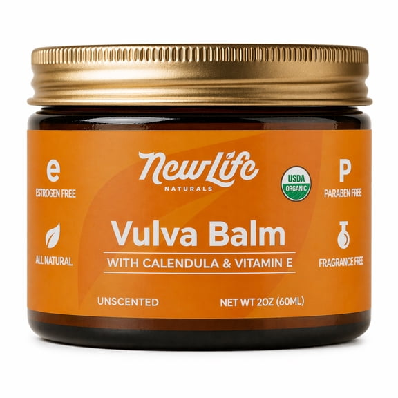 NewLife Naturals Vulva Cream with Calendula – Vaginal Moisturizer for Irritation Dryness Menopause - 2 oz