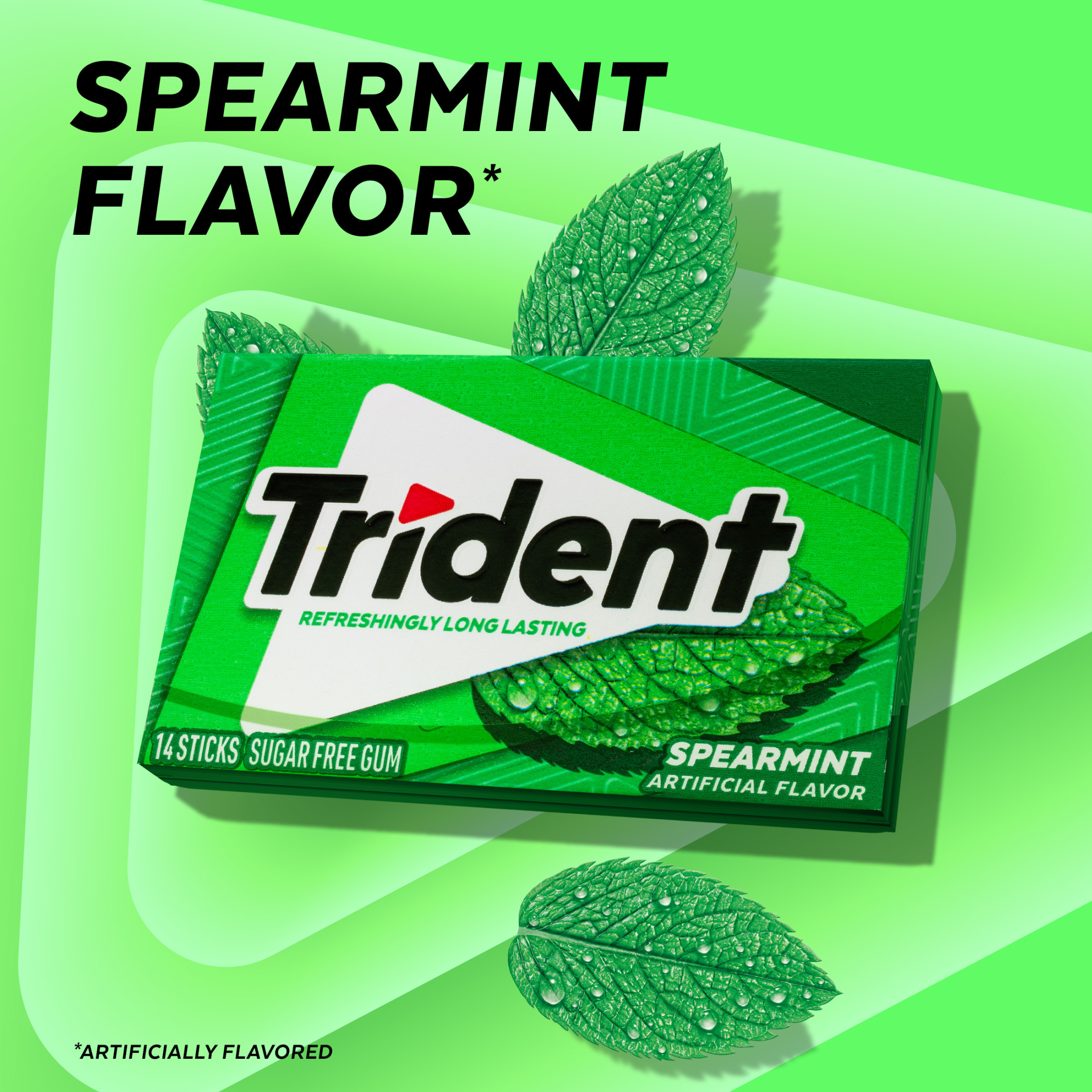 Trident Sugar Free Spearmint Gum, 3 Packs of 14 photo 3