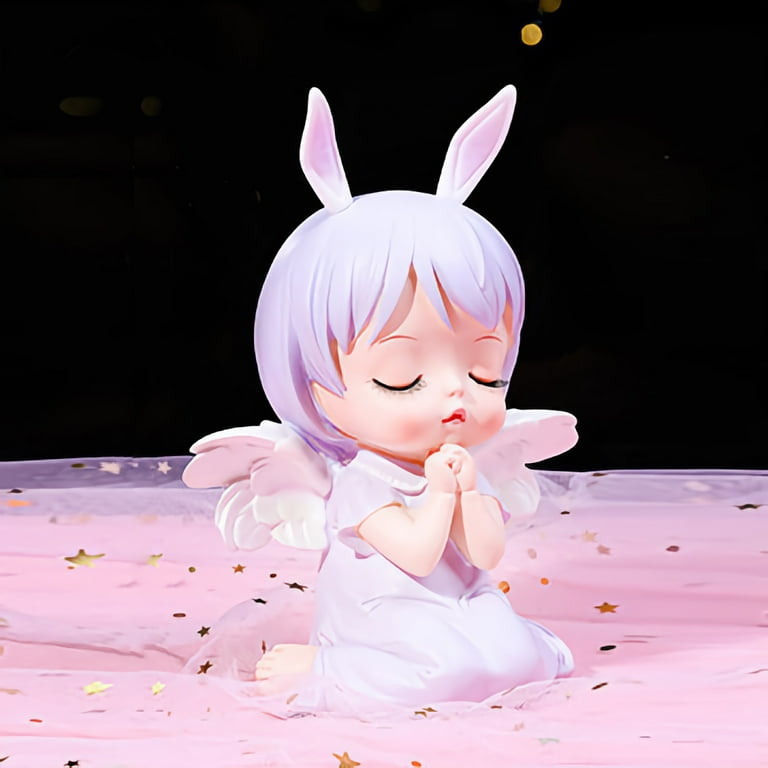 Bella Globe Girls Angel Piggy Bank, Baby Pink Resin Coin Bank