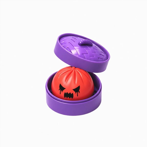 Halloween Ghost Squishy Toy, Spooky Ghost Dumpling Stress Balls with Steamer, Soft Halloween Squishies, Fidget Sensory Stress Relief Toy for Holiday & Birthday Gifts