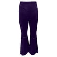 thumbnail image 5 of Velvet Pants Women 2026 Fall Winter Elastic High Waist Flowy Bell Bottom Sparkly Pants Dressy Trousers, 5 of 6