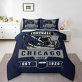 thumbnail image 2 of Erosebridal Sports Bedding Sets King with Comforter, Lightweight, Navy Blue 3 Pieces, Chicago, 2 of 6