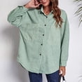 thumbnail image 3 of Camisa holgada de longitud media para mujer, chaqueta con botones de pana, abrigo de manga larga con hombros caídos y paneles, 3 of 7
