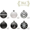 thumbnail image 4 of Valery Madelyn 16ct 2.36 inches Christmas Party Ornaments, Black and White Shatterproof Ornaments, Modern Hanging Ball Ornaments Bulk for Xmas Holiday Decoration, 4 of 8