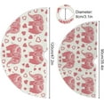 thumbnail image 3 of FMSHPON Valentine's Day Cute Tropical Tribal Elephants Love Heart (4) Xmas Christmas Tree Skirt Stand Mat for Holiday Party Decoration Indoor Outdoor 48 inches, 3 of 6