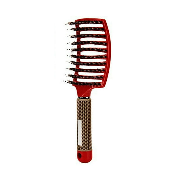 Brosse à Cheveux en Nylon, Massage du Cuir Chevelu, Démêlage, Outil de Séchage à Domicile, Rouge