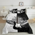 thumbnail image 2 of Manfei Music Guitar Bedding Comforter Set,Musical Instrument Twin Comforter Sets,White Black Bedding Set For Girls Kids,Microfiber Bedroom Decor Reversible,2-Piece, 2 of 8
