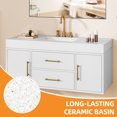 thumbnail image 6 of Craftian 48 inch Wall Mounted Bathroom Vanity 2 Doors & 2 Drawers, Floating Bathroom Cabinet, White, 6 of 10