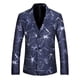 thumbnail image 2 of Abrigo de traje de un botón de una sola fila de corte entallado de manga larga con estampado informal para hombre Pompotops oipoqjl21937, 2 of 9