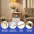 thumbnail image 5 of ModFusion 58" Elegant Multifunction Floor Lamp, Charging Station Table for Living Room, White & Gold, 5 of 9