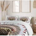 thumbnail image 6 of Ambesonne Pug Duvet Cover Sets, Native Style Bonnet Dog, 2-Queen, Red Black Tan, 6 of 6